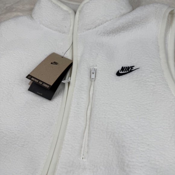 Nike NWT Men's Club Winterized Vest Full Zip Fleece White Small - Picture 2 of 7